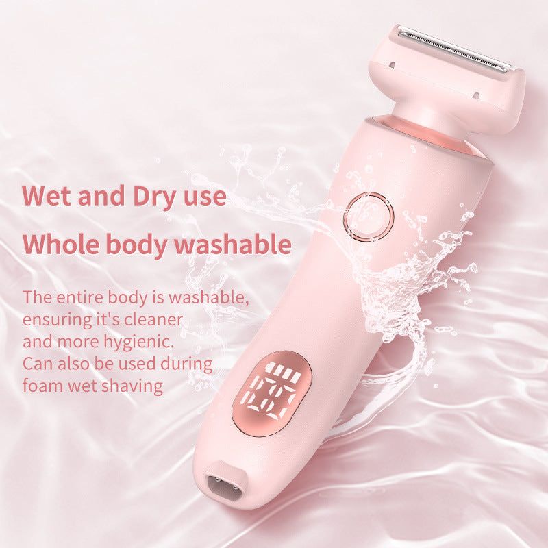 Display screen privates shaver 2-in -1 women's hair trimming whole body