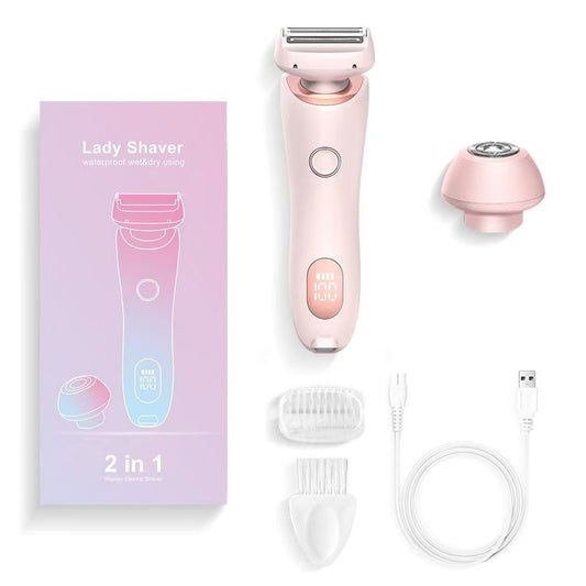 Display screen privates shaver 2-in -1 women's hair trimming whole body